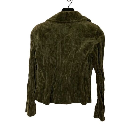 MaxMara jacket velvet dark green women's size 2 - Picture 2 of 5